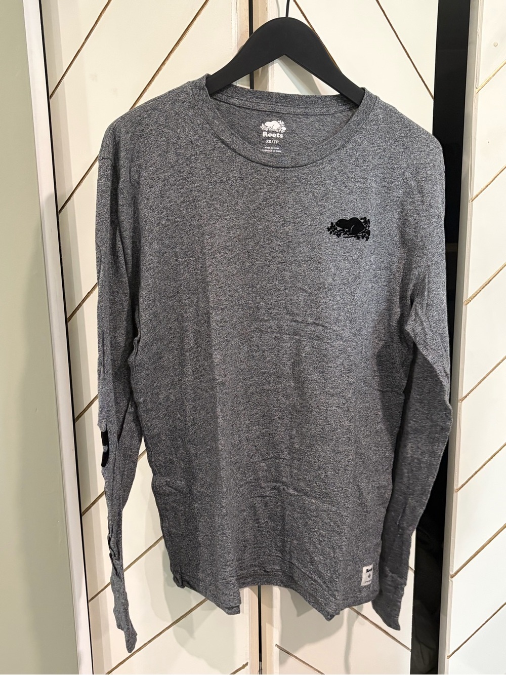 Roots Men’s Long Sleeve Crew Tee - Heather Grey